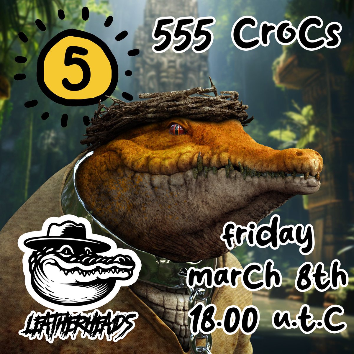 DinodawgKingdom's tweet photo. Don’t forget to support our founder @adamskiartski he is launching two small collections today with @fivedollarnft - leatherheads (3d crocs) at 6.00 pm utc and BLORGS (2d) at 10.00 pm utc! Show some love and pick up some incredible artwork for only $5! 

https://t.co/se6MF9uwRk https://t.co/OfNcgxzkJB