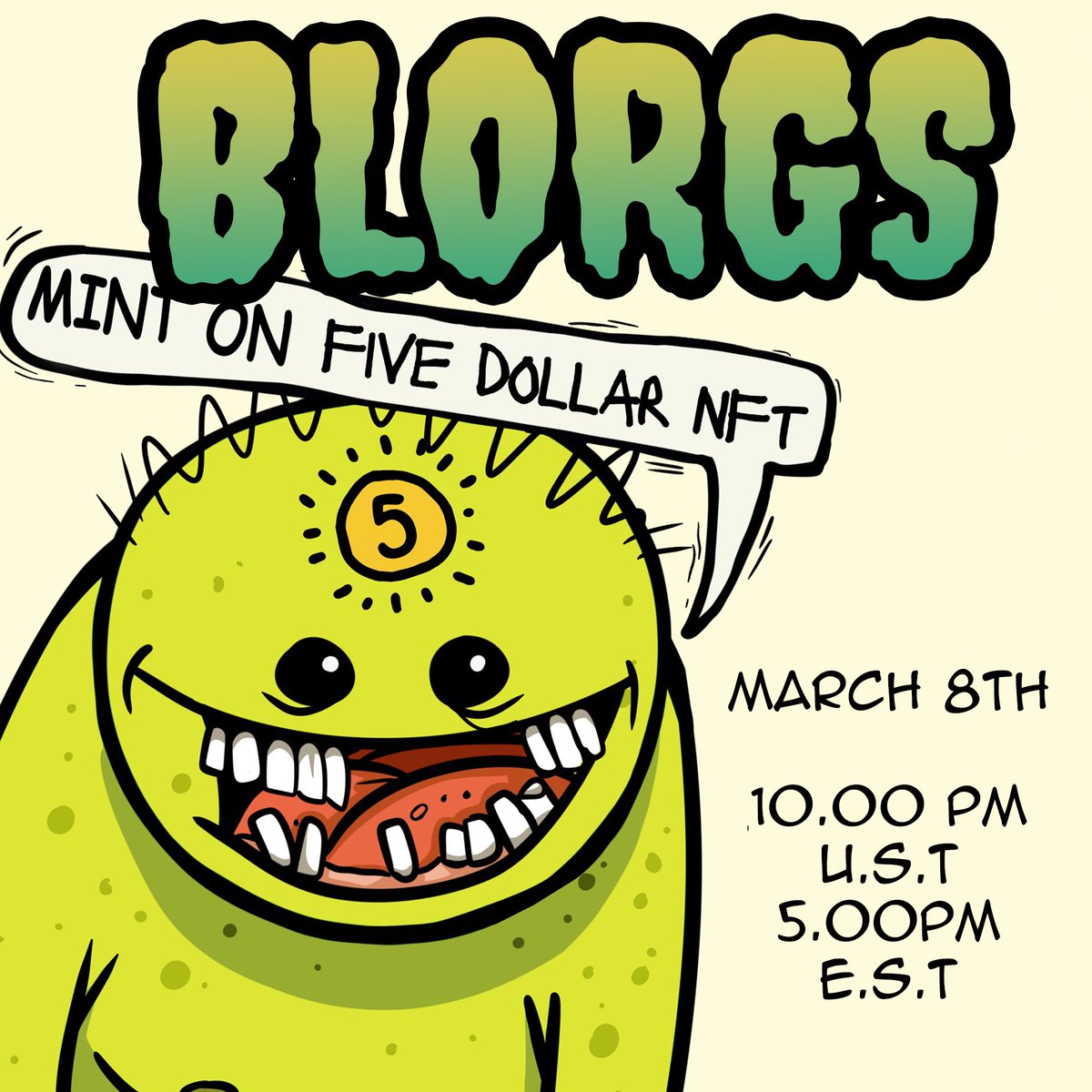 DinodawgKingdom's tweet photo. Don’t forget to support our founder @adamskiartski he is launching two small collections today with @fivedollarnft - leatherheads (3d crocs) at 6.00 pm utc and BLORGS (2d) at 10.00 pm utc! Show some love and pick up some incredible artwork for only $5! 

https://t.co/se6MF9uwRk https://t.co/OfNcgxzkJB