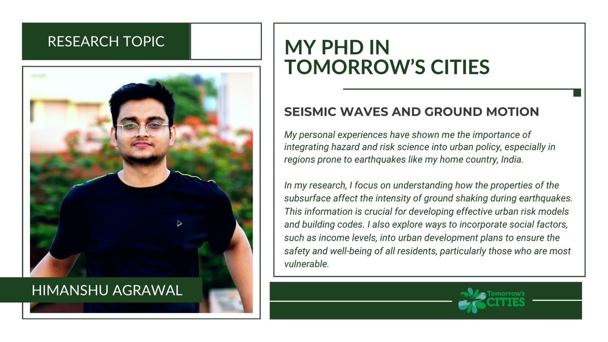 UrbanRiskHub's tweet photo. Himanshu's passion for existential philosophies, human evolution, and societal development, fueled by his experiences in India, drives his work with #TomorrowCities. He delves into #groundmotion during earthquakes! Stay tuned for this and more stories!" 🌍
https://t.co/IqKkehFwmJ https://t.co/unug4k8Ugz