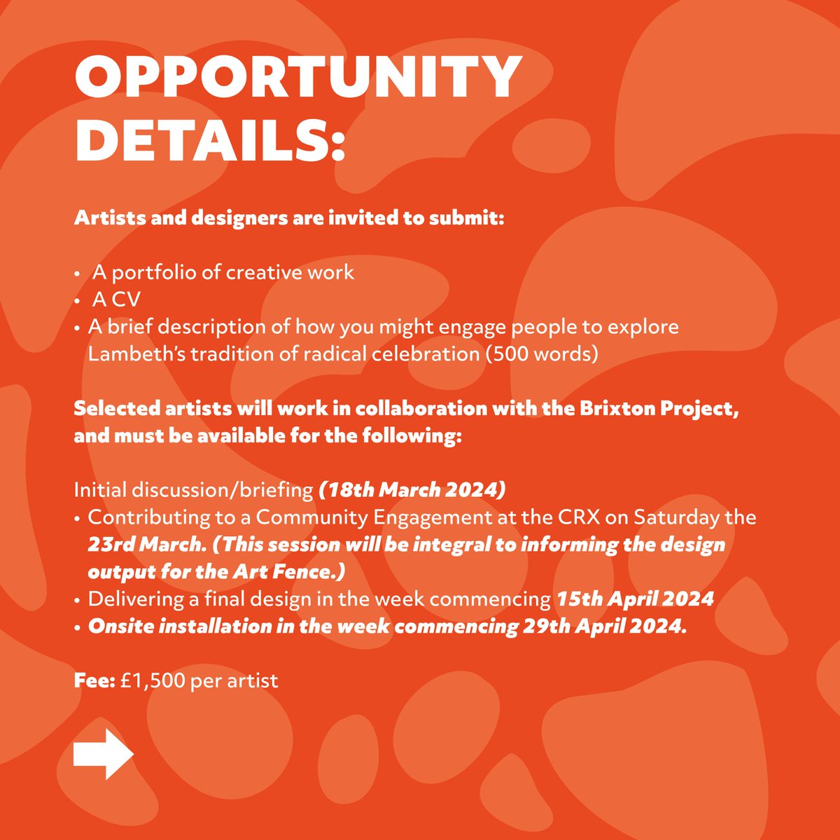 📣 Calling all artists/designers - Celebrate 50 years of LCS!

@brixtonproject are commissioning 5 artists/designers to create artwork based on memories of Celebration. We are looking for artists whose work can be reproduced digitally for a large scale installation.

(1/2)