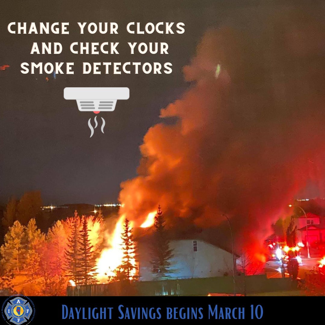 Nearly 60% of home fire deaths occur in homes without a working smoke alarm. Check your smoke alarms when you change the clock. It could save your life. #timechange #firefighter #paramedic