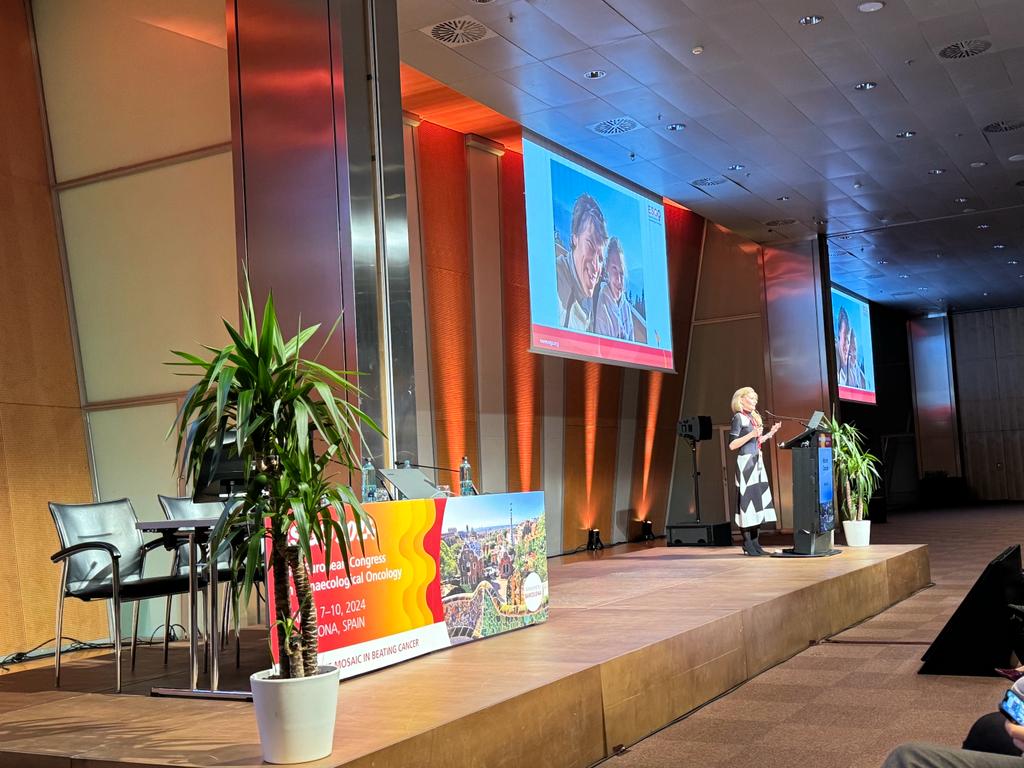 #ESGO 2024: Nicole Concin during her presidential session at ESGO 2024 - the final of three international meetings (each with more than 2500 attendees!) she has hosted 👏👏👏 @ESGO_society #ESGO2024 #MedicalConference #InternationalLeadership #Barcelona