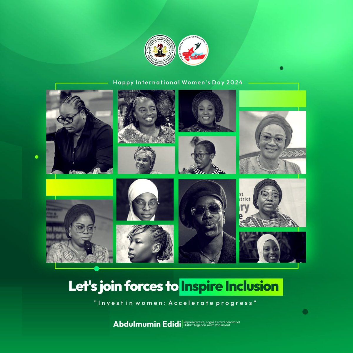 LagosCentYouth's tweet image. On this occassion of International Women's Day 2024, The Representative joins to celebrate women all around the world for their being and immense contributions to global development.

With the theme; Invest in Women: Accelerate Progress,