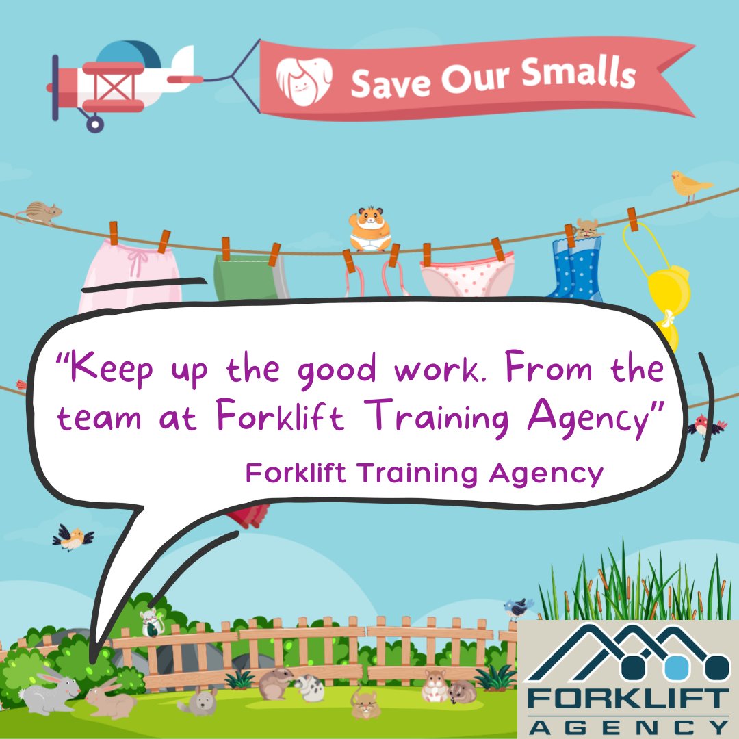 🐹 Local business, @forkliftagency, have very kindly supported our Crowdfunder campaign with a donation from their team! Thank you! If your company would like to support us by getting involved with our Save Our Smalls campaign, please go to: crowdfunder.co.uk/p/saveoursmalls