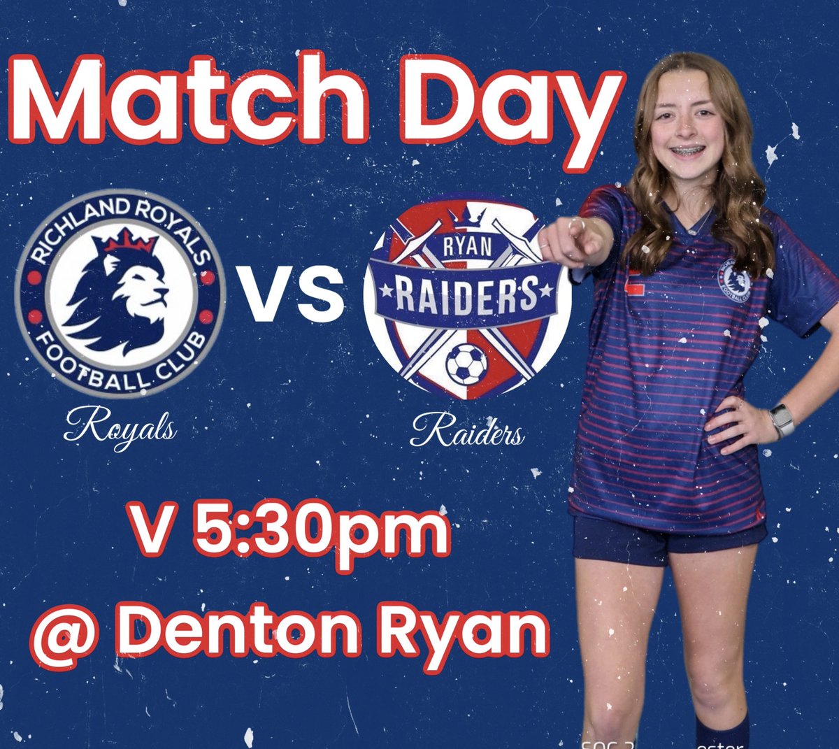 Rain, rain, go away, so we can play our GAME TODAY! The Lady Royals travel to Denton Ryan today for district match 13. Go Royals! YNWA @Gosset41 @dfwvarsity @LethalSoccer @DFW_Girls_HS_VS @tascosoccer @Richlandhigh @RoyalsSoccerRHS @BirdvilleISD