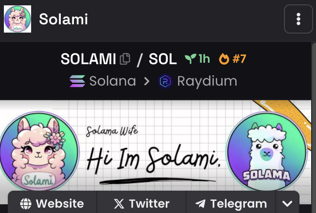 SolamiS0lana's tweet photo. $SOLAMI 

We are trending #7 on DEx and also Trending #8 on trending buy bot 

SOON WE WILL FLIP OUR HUSBAND !! 

#SOLANA #SOLAMA #SOLAMI #MEMECOINS https://t.co/fBbHjKDAz0
