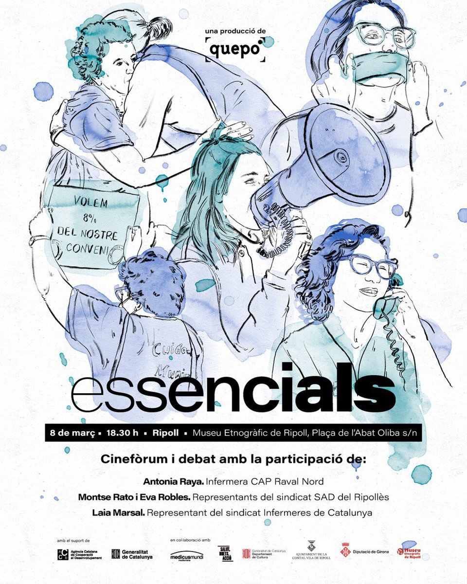Avui, #8M2024 a les 18:30h, es projecta el documental #Essencials al <a href="/MuseuRipoll/">MuseuRipoll</a>. 

Un film sobre cuidar i lluitar; un homenatge a tres dones lluitadores, tres dones imprescindibles.