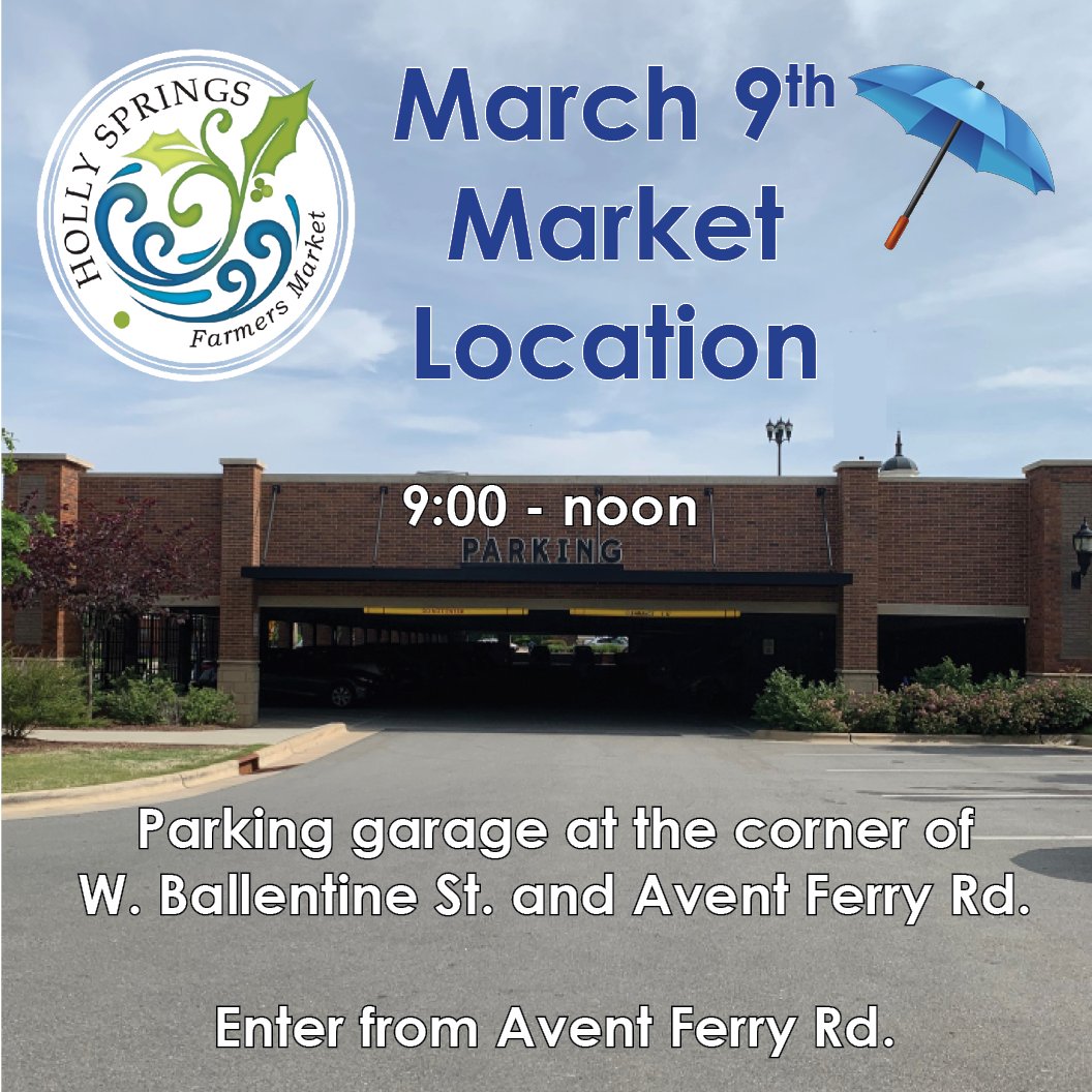 We will be OPEN March 9th in the first floor of the parking garage at the corner of Ballentine St. and Avent Ferry Rd. (9:00-Noon) See hsfarmersmarket.com for more info.