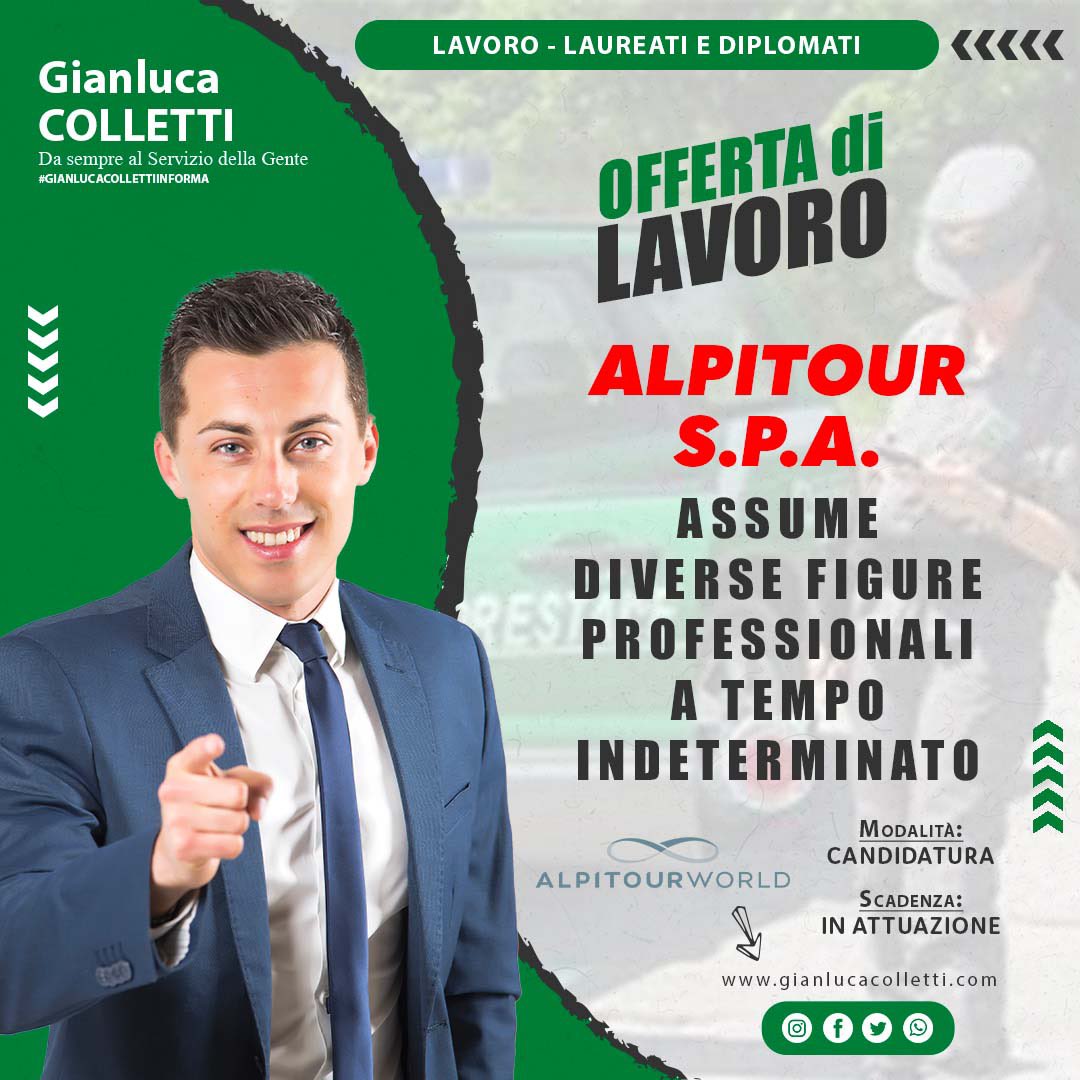#ALPITOUR - #Assume diverse figure professionali a #tempo #indeterminato. #gianlucacollettiinforma
👉🏻 gianlucacolletti.com/galleriagianlu…