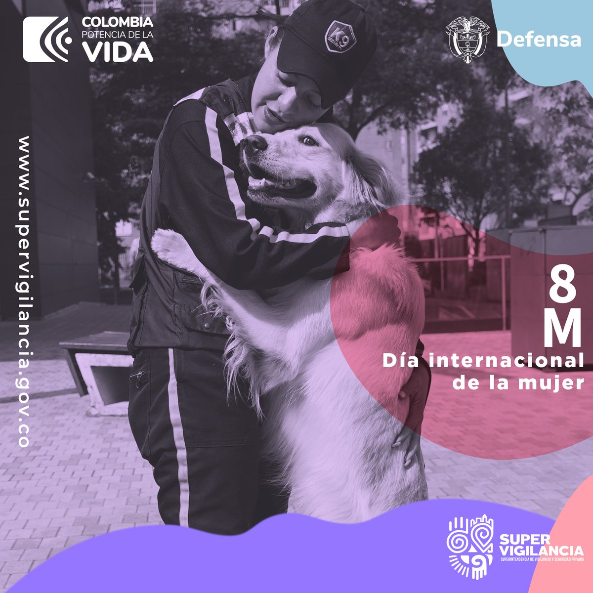 SuperVigilancia's tweet photo. En el #DíaInternacionalDeLaMujer enviamos un saludo de admiración y reconocimiento para todas las mujeres que trabajan a diario por Colombia, especialmente quienes hacen parte de nuestro sector de la vigilancia y seguridad privada. #SeguridadHumana https://t.co/bTXjjLi3ka