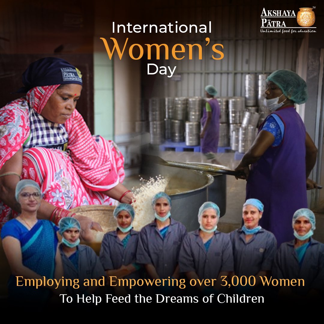 On International Women’s Day, we celebrate the incredible women at Akshaya Patra and beyond. Their strength and dedication help nourish the dreams of children.

#InternationalWomensDay