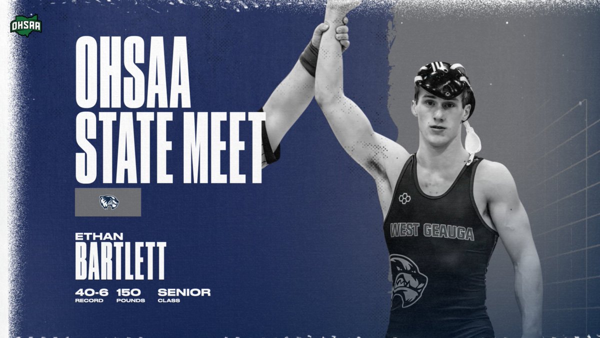 Good luck to Senior Ethan Bartlett who will be competing at the OHSAA State Wrestling Championships this afternoon!