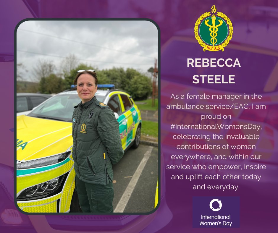 As a female manager in the ambulance service/EAC, I am proud on #InternationalWomensDay, celebrating the invaluable contributions of women everywhere, and within our service who empower, inspire and uplift each other today and everyday. Read more: nias.hscni.net/international-…