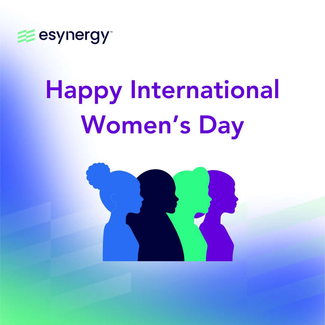 Celebrate #InternationalWomensDay with esynergy!

Together, let's create a world where women's voices are heard, contributions are valued, and dreams soar.nLearn more about our values - bit.ly/3IuTeOE