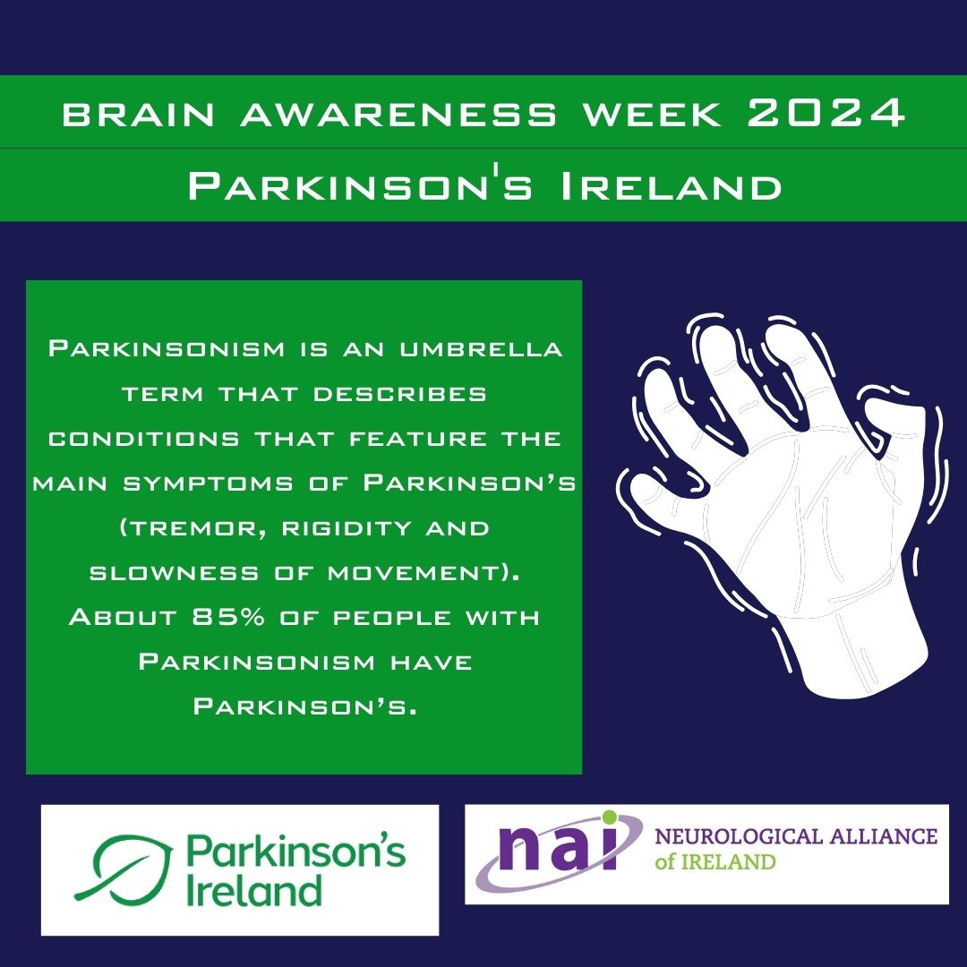 naiireland's tweet photo. In the build-up to Brain Awareness Week 2024, we are shining a light on our Partners and NAI members in all of the work that they do
@ParkinsonsIre 
#brainawarenessweek2024   
To learn more about Parkinson's Ireland 
Visit: https://t.co/wfXfzQIAU4 https://t.co/JJBw17UWlc