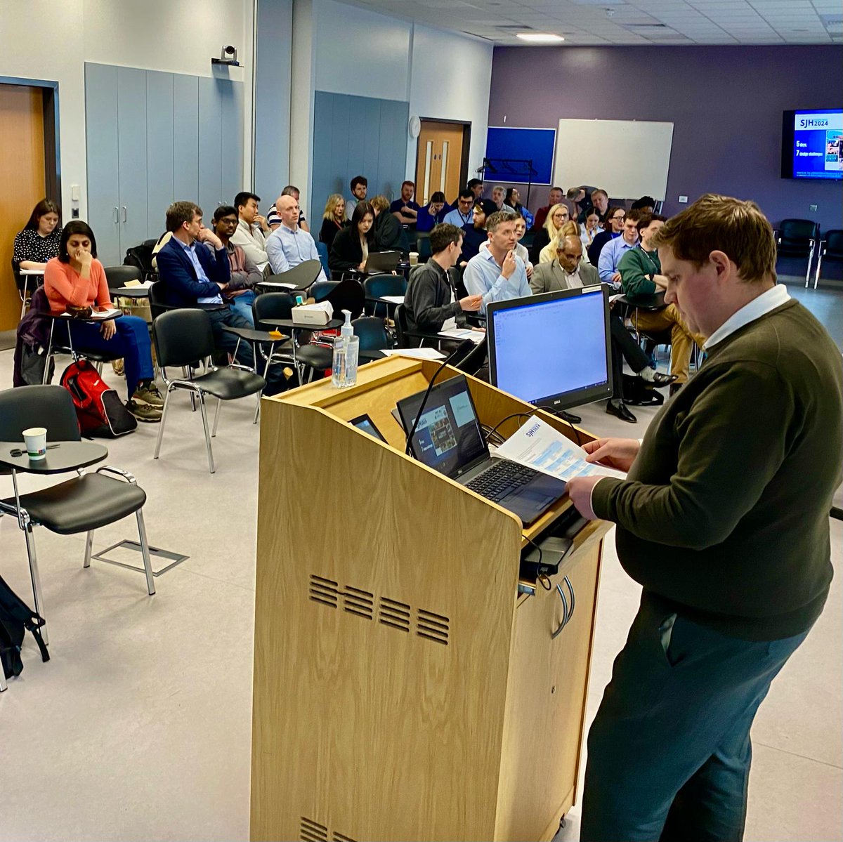 stjamesdublin's tweet photo. #SJHDesignWeek2024 teams are gathering in the arena at #MISA to pitch ideas to the panel. 
Excitement building to see which group will come out on top and to see the final designs presented. Getting ready to kick off next!
#FrontlineDesign https://t.co/5JnAmquz57