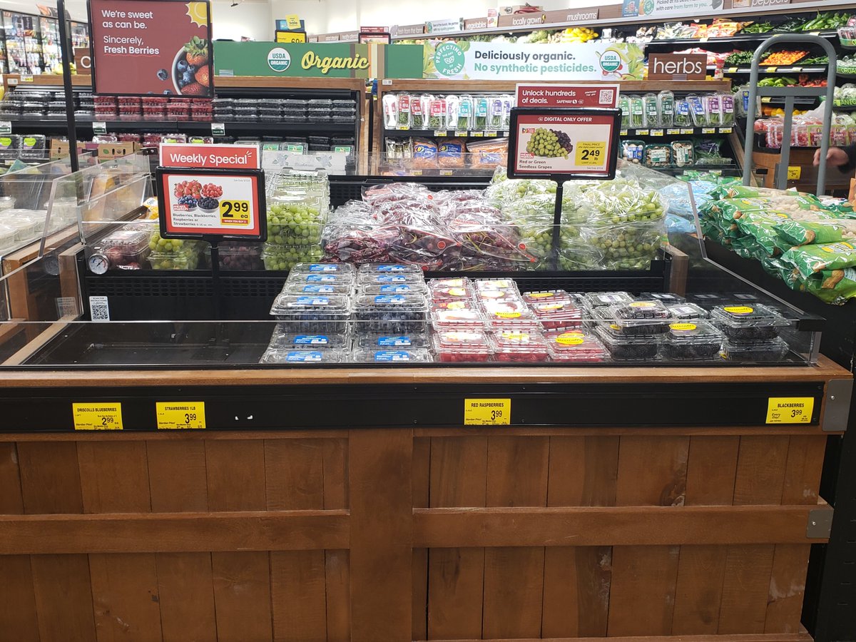 Beware of False Advertising at <a href="/Safeway/">Safeway</a>.  The blueberries are actually $6.99.