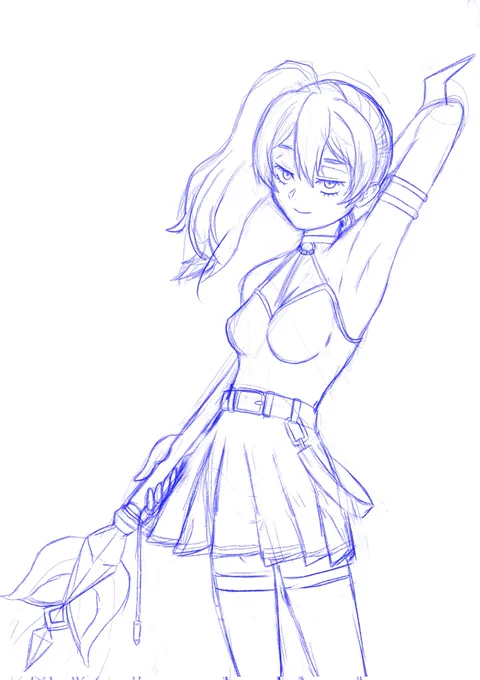 #フリーレンユーベル ラフ描きました 