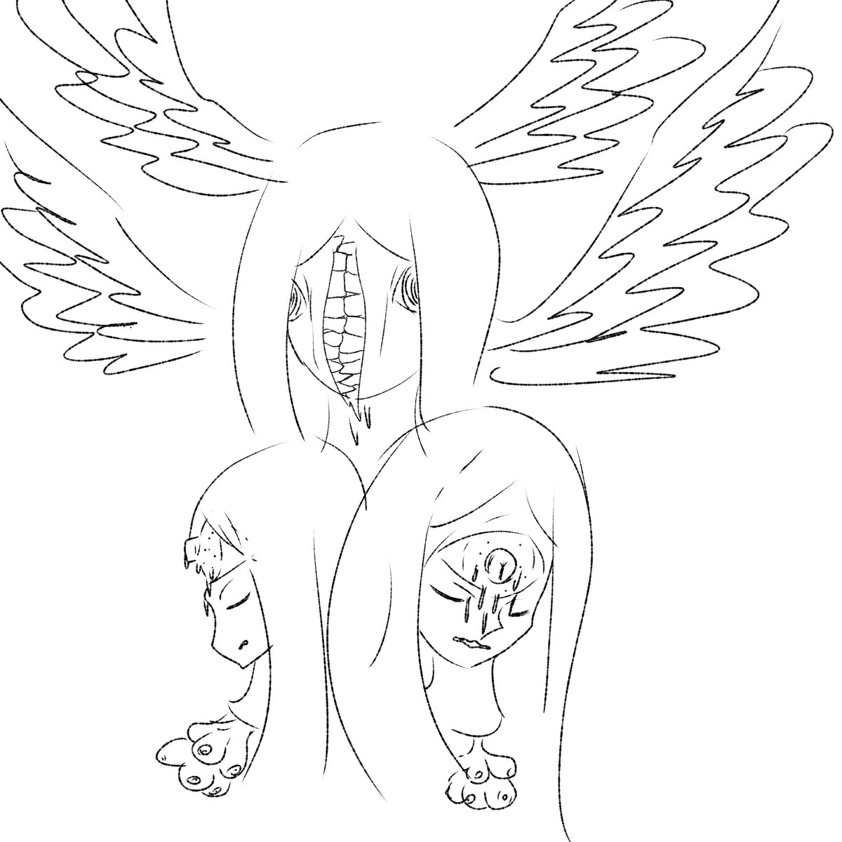 最近描いたの創作垢で出した
アイデアスケッチでコレぐらいか 