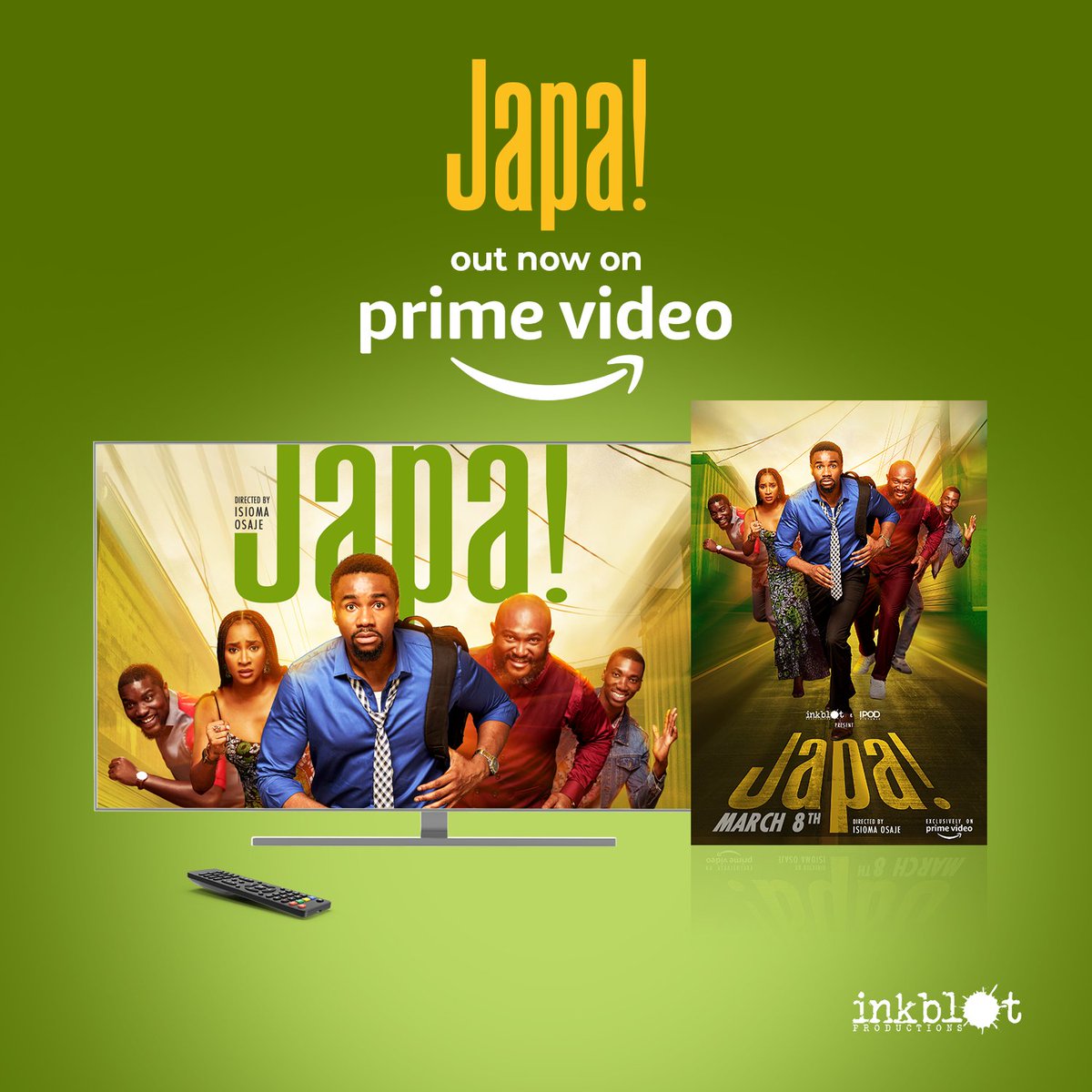Japa! is live on @primevideonaija and @PrimeVideo globally. This is a film that is very dear to my heart for many reasons. The genesis of it was an idea pitched by Haneefa Mohammed one of our development executives in July 2023 that we chose to turn into a feature.