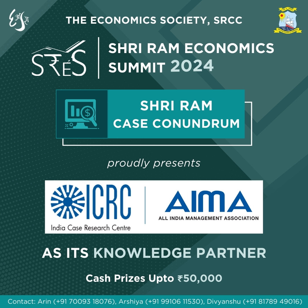 SRCCEcosoc's tweet photo. Shri Ram Case Conundrum is proud to announce @aimaindia as a Knowledge Partner. 

Get a chance to win cash prizes up to Rs. 50,000.

Register using the following link: https://t.co/hbDs2fJsOd.

#AIMA #econsoc #ecosoc #econ #economics #srcc https://t.co/cBNeiLOVfI