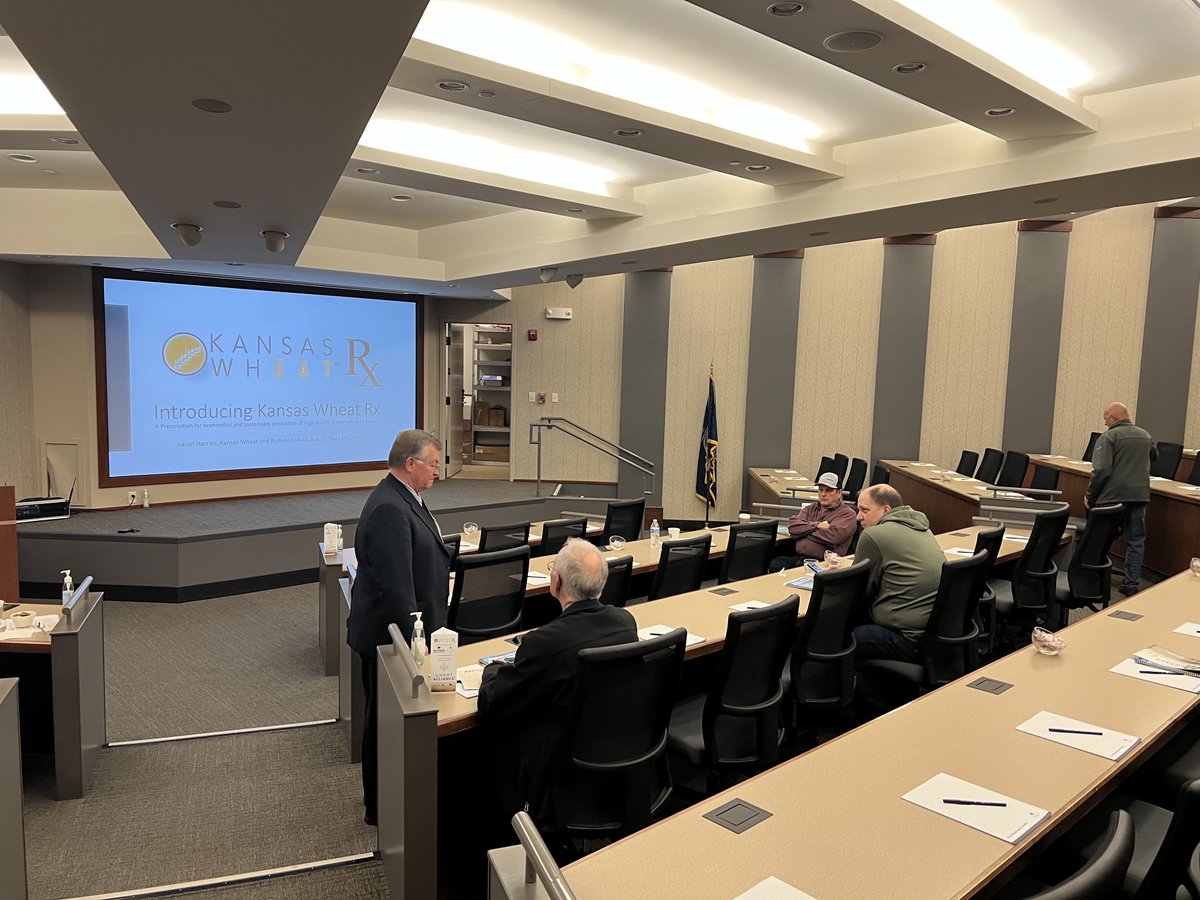 KSUWheat's tweet photo. Getting things warmed up for our #wheatrx today in Wichita! Join us if you are around, program kicks off at 9 am with Dan O’Brien talking economics of wheat production and its outlook! ⁦@KansasWheat⁩ ⁦@KStateAgron⁩ ⁦@KStateRE⁩ https://t.co/Tw5YJo2STT