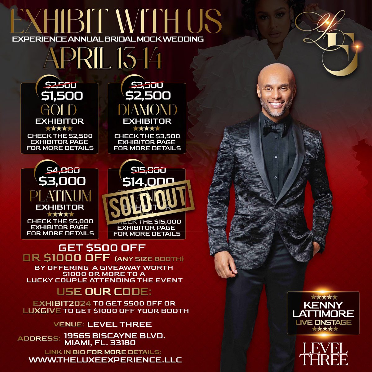 THENEWYORKFAME's tweet photo. Join us at 3rd Annual Bridal Mock Wedding Event Presented By The Lux Experience with performance by Kenny Lattimore (APRIL 13TH) https://t.co/j9WlGNp2ZM
#rsvpnow #savethedate https://t.co/G6ItL8Q2pL