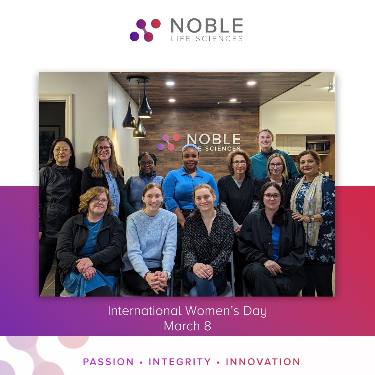 Happy International Women's Day! 🌸 Today, we proudly honor and appreciate the incredible women who work at Noble, expressing gratitude for their contributions and dedication to science. 

#wearenoble #womeninstem #womeninscience #biotech #celltherapy #internationalwomensday