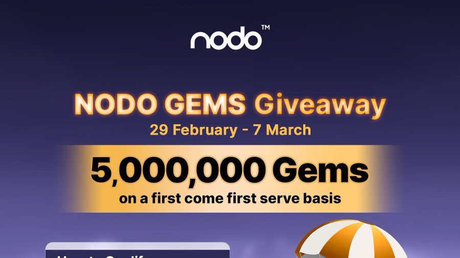 🪂 New Airdrop: NODO AVAX Gems (Gems)
💎 Reward: 5,000,000 Gems
⭐️ Rate: 🐶 🐶 🐶 🐶 
🏆 Winners: FCFS Everyone
📅 Distribution: 22nd March

♥️ LIKE + RT + THANK YOU!!

🔗 link: gleam.io/TQZkW/nodo-ava…

📢 #Airdrop #Airdrops #Giveaway