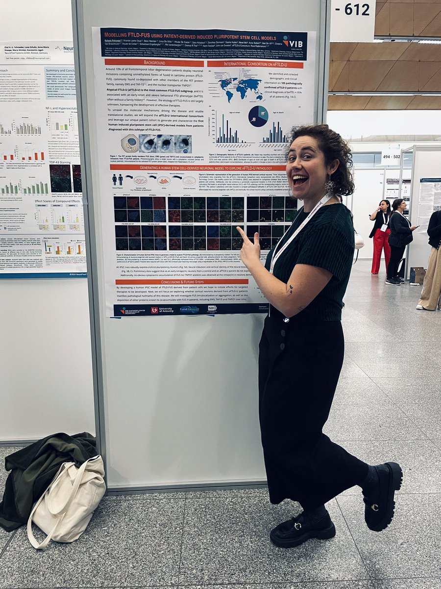 Yes, I do work in between all the fun! 💃 If you’re as obsessed about stem cells and neurons as I am, come check my poster (612) between today and tomorrow at #ADPD2024 & have a chat about our efforts to generate a patient-derived iPSC model to study FTLD-FUS pathology! 🧠🧫👩‍🔬🧬