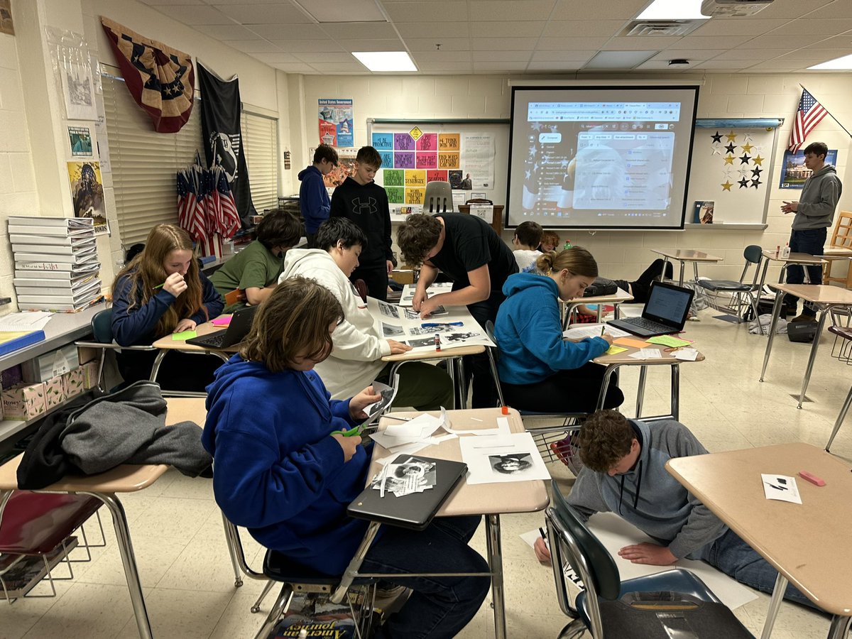 mmshistorybuff's tweet photo. US History students working on their Social Reform Movement projects of the 19th Century. #History #SocialReform #UnitedStatesHistory https://t.co/1hWIIgEuLv