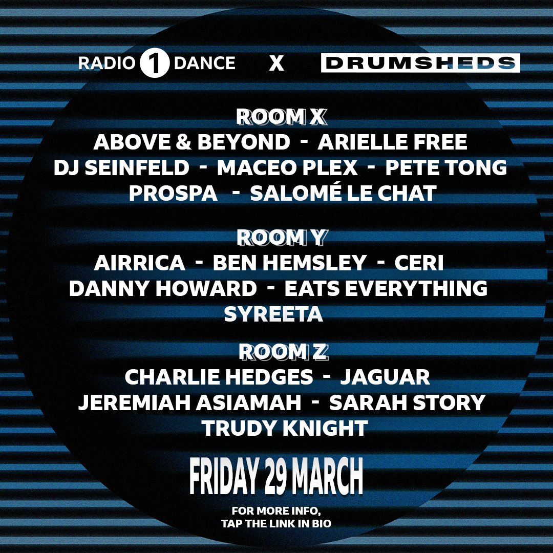 still not over this line up 😮‍💨 this is your reminder that radio 1 dance are coming to @drumsheds on 29th March!! ❤️‍🔥