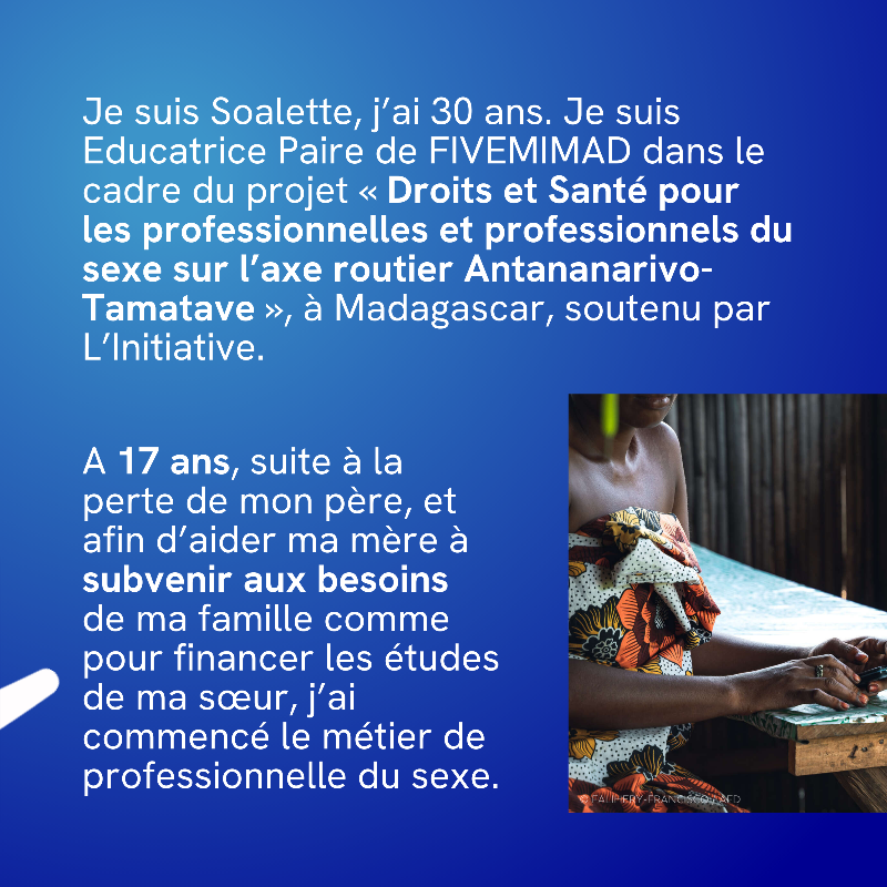 EF_LINITIATIVE's tweet photo. 🗣️ « Je souhaite que les travailleurs du sexe soient respectés, aient connaissance de leurs droits et puissent les exercer ».

Découvrez l'histoire de Soalette, travailleuse du sexe (TS), paire-éducatrice du projet que nous soutenons à 🇲🇬 visant l’accompagnement des TS. #8mars ⤵️