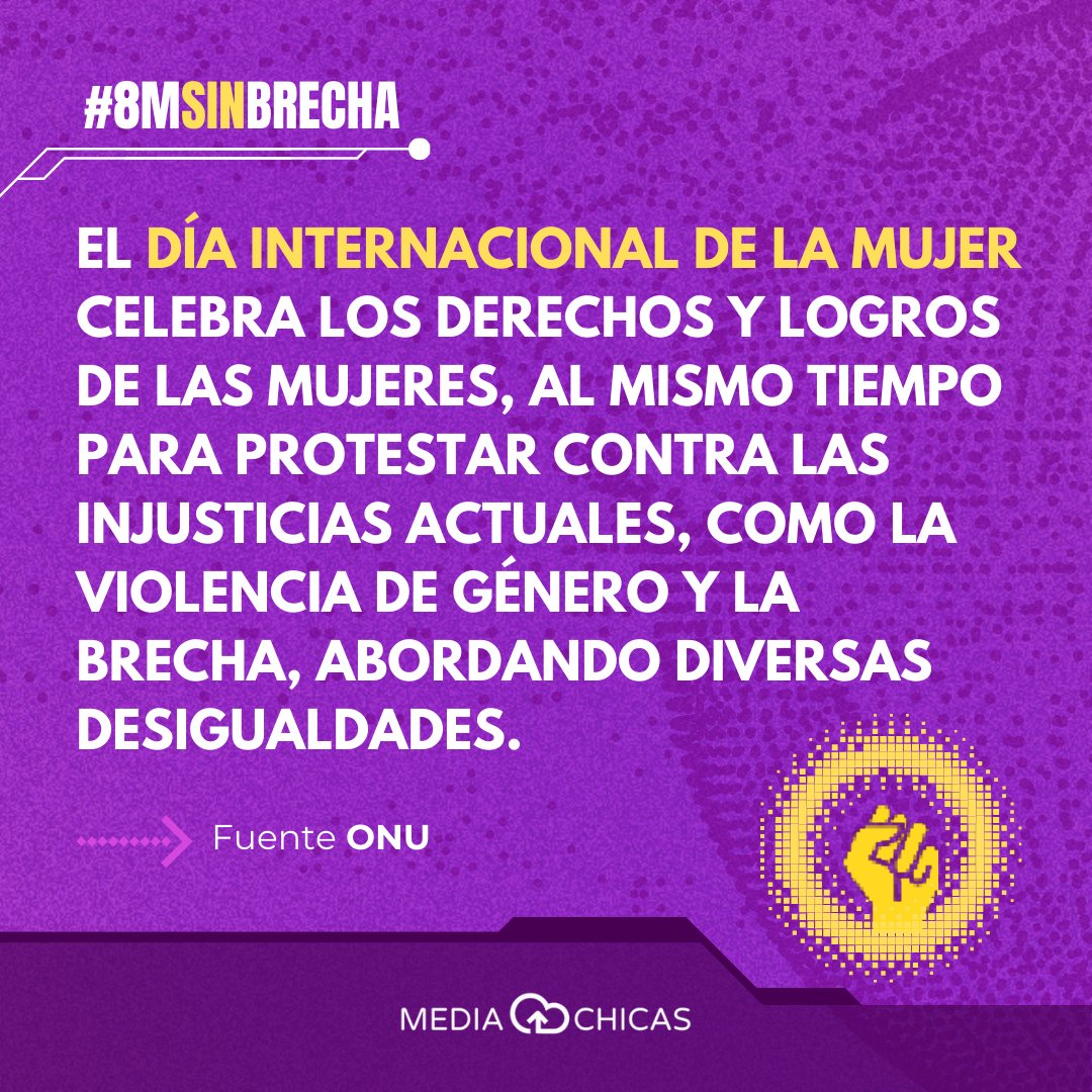 Estamos llamando a todas a unirse en la reducción de la brecha digital de género, asegurando la plena participación de las mujeres en el desarrollo y conocimiento tecnológico. 💻🌐 #8M #MujeresEnTecnologí #8MSinBrecha #8M2024