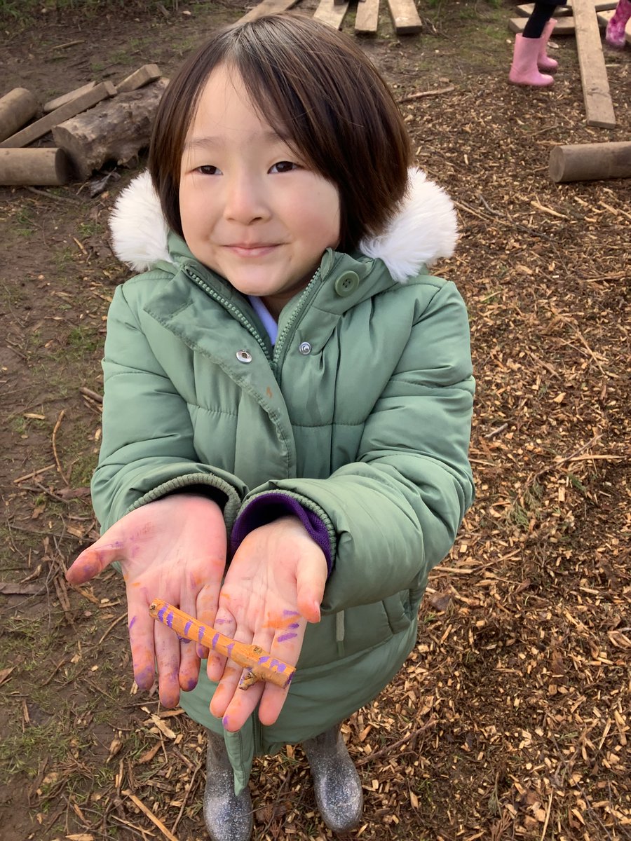 CranfordParkCE's tweet photo. #YearR listened to our book of the week, "Stanley's Stick", and had lots of "sticky" fun in their #ForestSchool session this week! Some children decorated sticks, others used their imaginations to pretend their sticks were skis and a staff. https://t.co/iCgciJtLFH