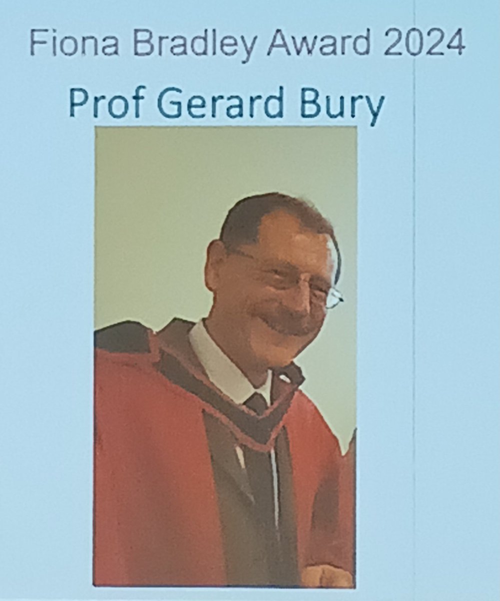 Warm congrats to Prof Gerard Bury on receiving the Fiona Bradley Award 2024 at #AUDGPI24 Outside of his immense work in #GeneralPractice the impact that Gerry has had on #Prehospital care in Ireland is immeasurable - countless lives saved through his training @UCDcems #IrishEMS