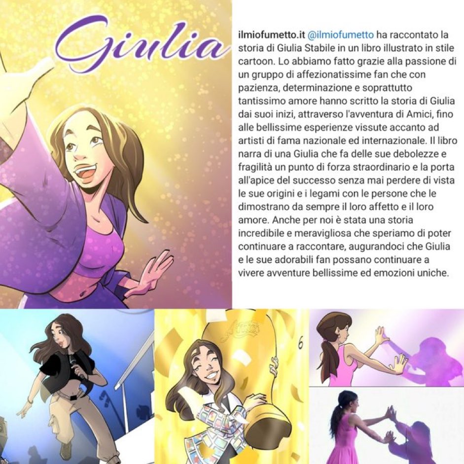 ma che bello 😭😭 questa pagina ha disegnato il percorso artistico e personale di giulia sotto forma di fumetto . così debole per questa cosa 😭❤️