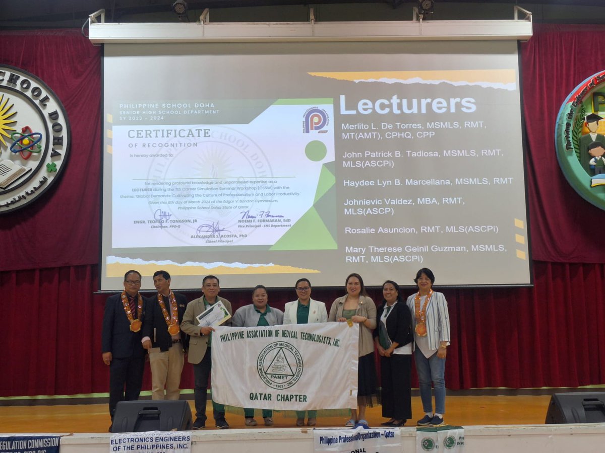 PAMET_Qatar's tweet image. #PAMET Qatar Chapter has been recognised in the conclusion of the Career Simulation Seminar Workshop for the senior students of Philippine School Doha. 
#CSSW