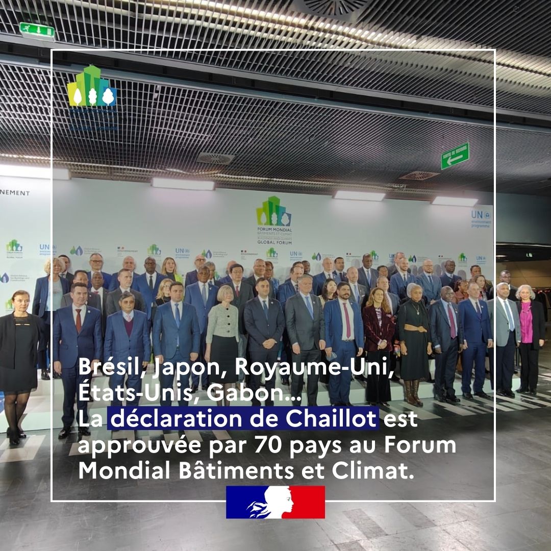 La déclaration de Chaillot est approuvée au Forum Mondial Bâtiments et Climat ✒️ Tous les engagements 👉 ecologie.gouv.fr/declaration-ch…
#BuildForClimate