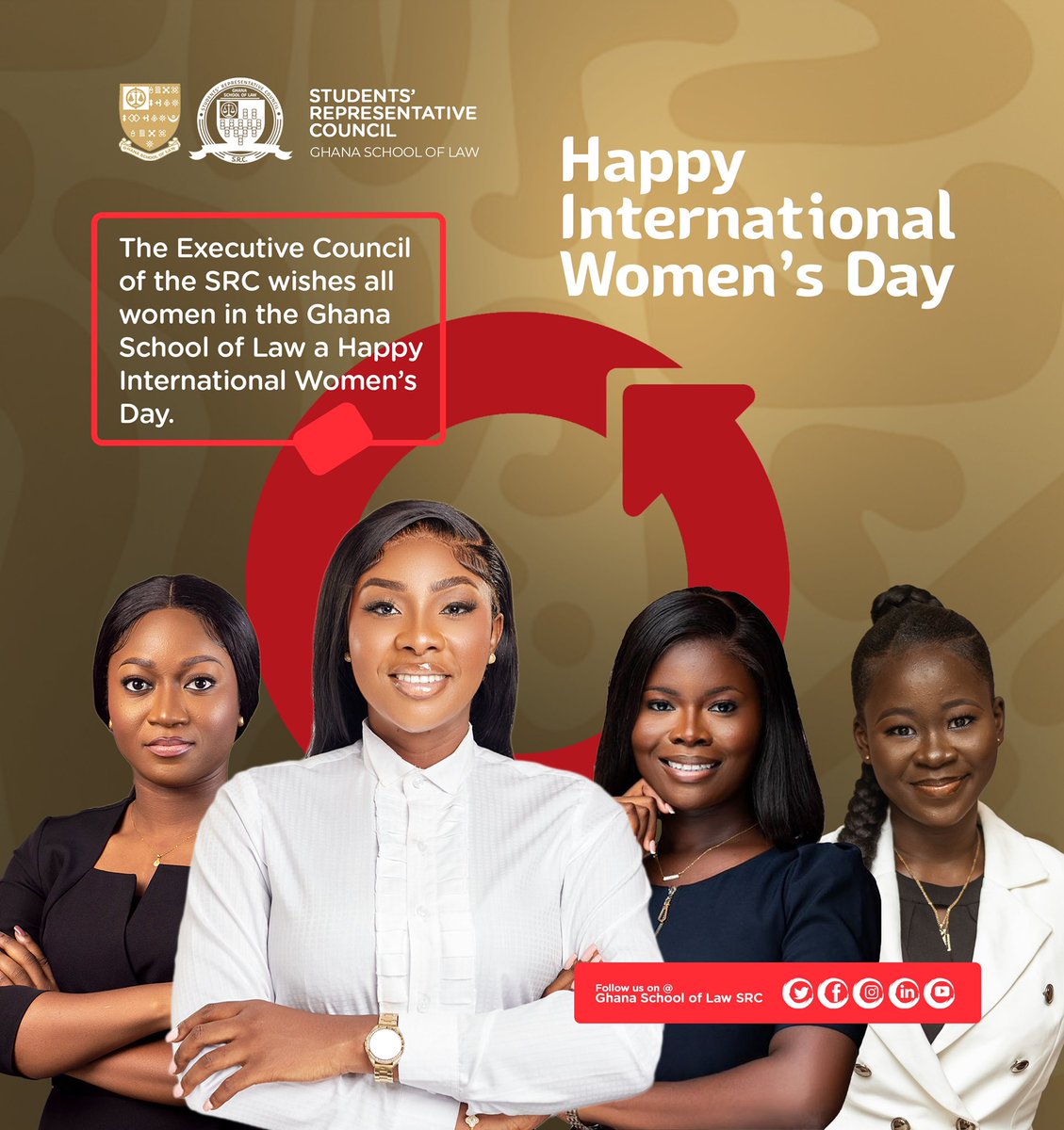 INTERNATIONAL WOMEN’S DAY 🙎🏽‍♀️❤️

The Executive Council of the SRC wishes all women in the Ghana School of Law a Happy International Women’s Day.

#inspireinclusion #internationalwomensday #celebratingwomen #61stadministration #thefutureisfemale