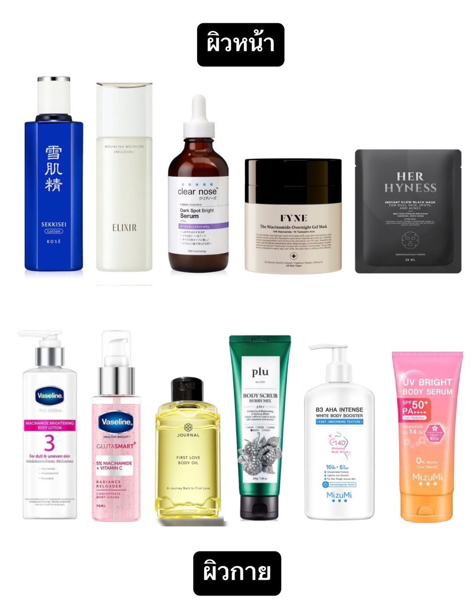 เปิดตำราความขาว เนียน ใส ทั้งหน้าทั้งตัว จากที่ใช้เองทั้งหมด✨ 

ผิวปัจจุบันดีขึ้นกว่าปีก่อนๆเยอะจนคนรอบตัวทัก ดีใจที่ทุ่มเทขยันขัด ขัดทา บำรุงต่างๆ มาป้ายยาต่อให้ ใช้ทุกสิ่งในนี้ สลับวันกันใช้ ไม่ได้ใช้ทีเดียวหมดนี่นะ รีวิวให้ในเธรดนะคะ