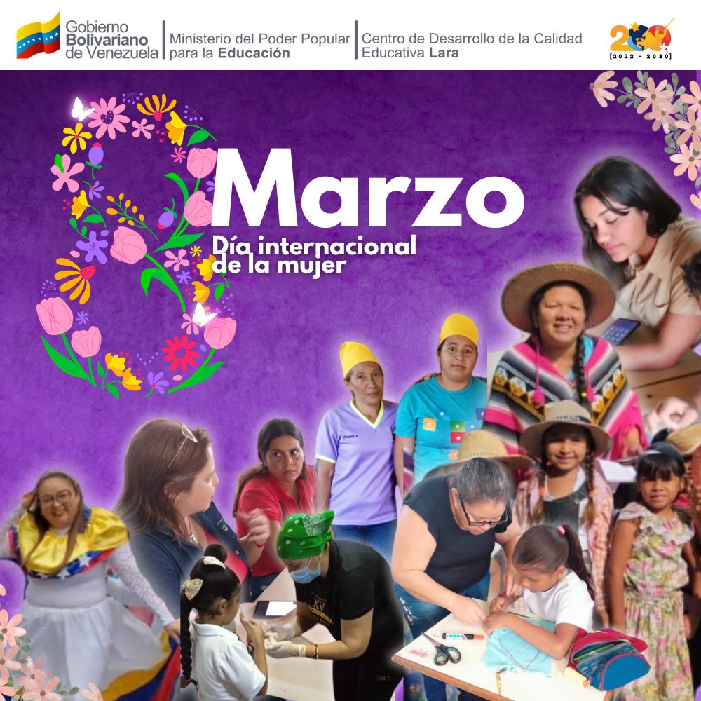 #8marzo2024 | Hoy celebramos la fuerza, la valentía y el poder de todas las mujeres alrededor del mundo y en especial de las que forman parte de nuestro equipo de educación. ¡Feliz día mujer venezolana! #VenezuelaMujer @NicolasMaduro @MPPEDUCACION @_LaAvanzadora @EleamerAbdala