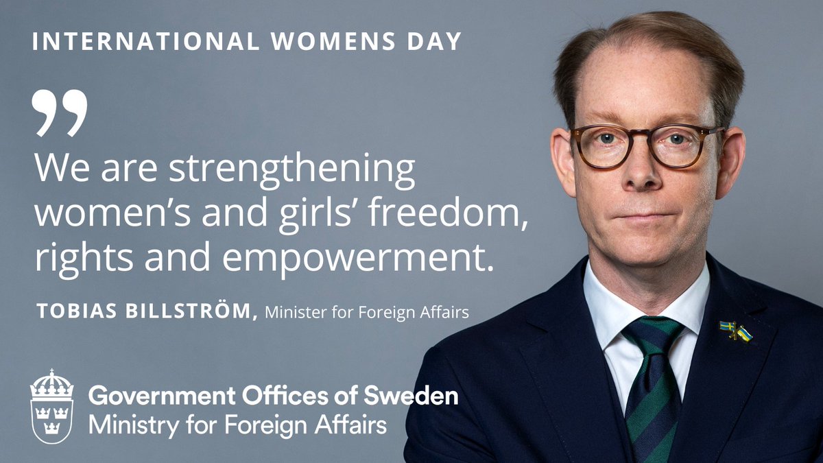 It’s #InternationalWomensDay ! Gender equality is a core value in Sweden’s foreign policy.