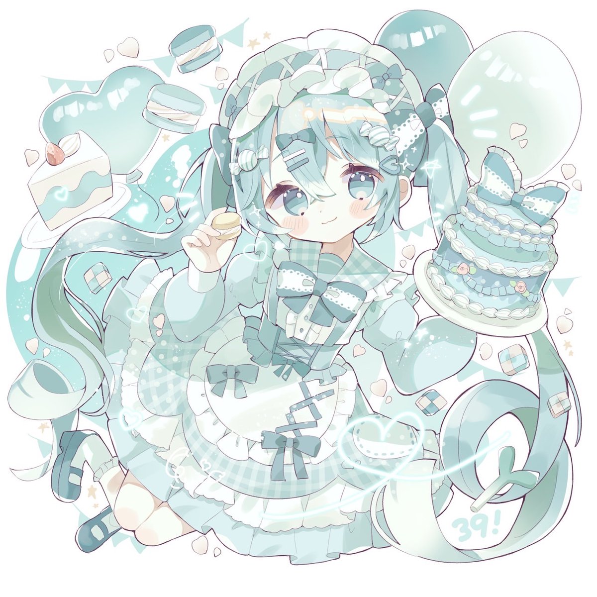 初音ミク「#ミクの日2024  #初音ミク #ミクの日  ずっとだいすきです! 」|さんご。໒꒱· ﾟのイラスト