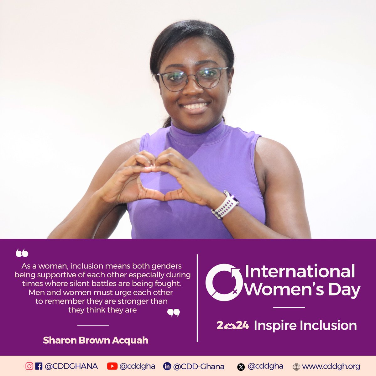 CDDGha's tweet photo. So, what does inclusion mean to you as a person?
Meet our amazing staff, embodying the spirit of inclusion on #InternationalWomensDay2024. 
Here are inspiring quotes on what #inclusion means to them.
Happy International Women’s Day!

#InspireInclusion
#IWD2024 #WomensMonth https://t.co/v22GfCFUyf