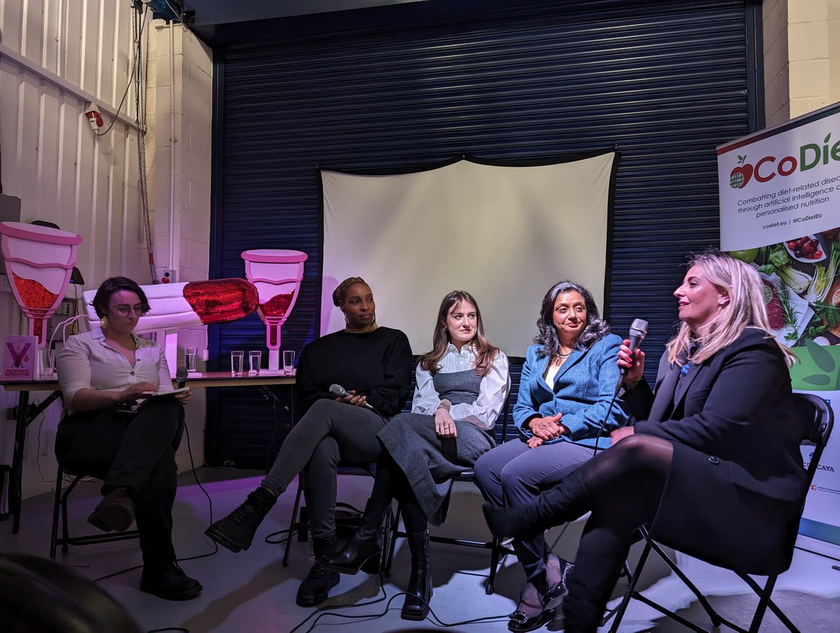 This week the @CoDietEU project brought four remarkable women together to celebrate International Women's Day at the @vagina_museum The panel discussed women’s health, research and innovation! A big thank you to @NatashaSingh_00, @isagarperez @RodinaDaley & Diana @veraAIhealth