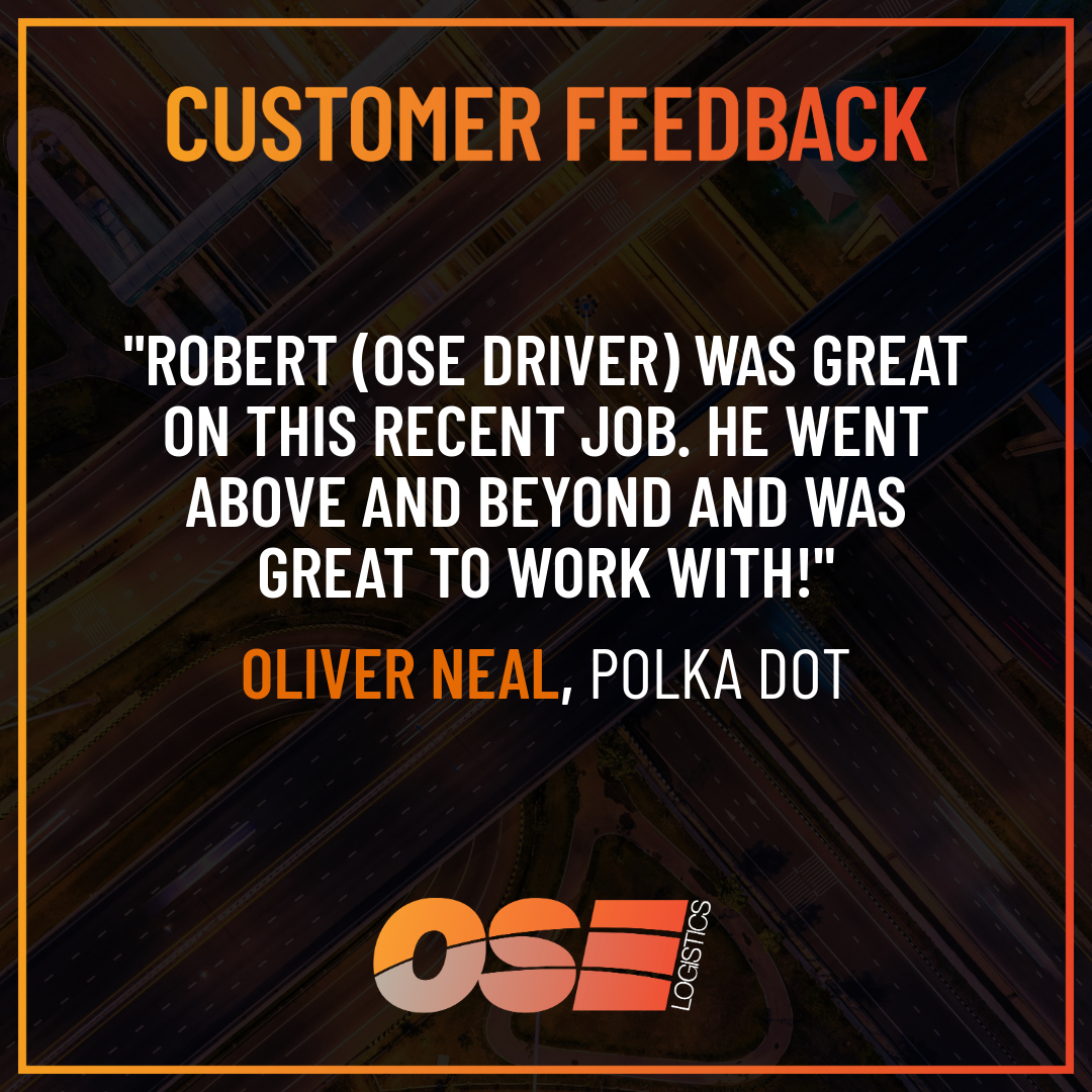 It’s #FeedbackFriday!

We recently supported an exhibition, events and display company with delivery and collection from their headquarters in Suffolk to a convention centre in Dublin. 

It is always a pleasure to receive positive feedback like this from our valued clients.