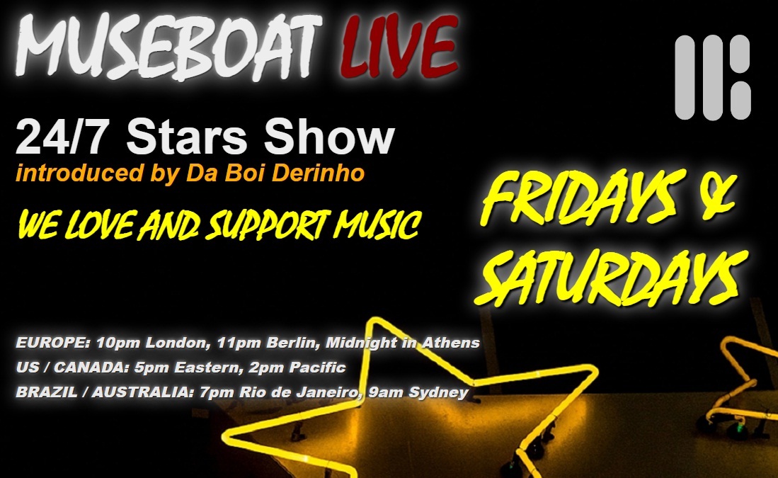 #RT & #TUNEIN 24/7 Stars Show at museboat.com is also with @elementozeroez @emollientmusic @ForgeHounds @GoodtimeHustle @HeidiMMantere @ChadwickStation @iamdemuremusic @JCHill52605853 @JeanCabbie @BruzJeff @krystal_muzik Tune in at bit.ly/3L13ZKj