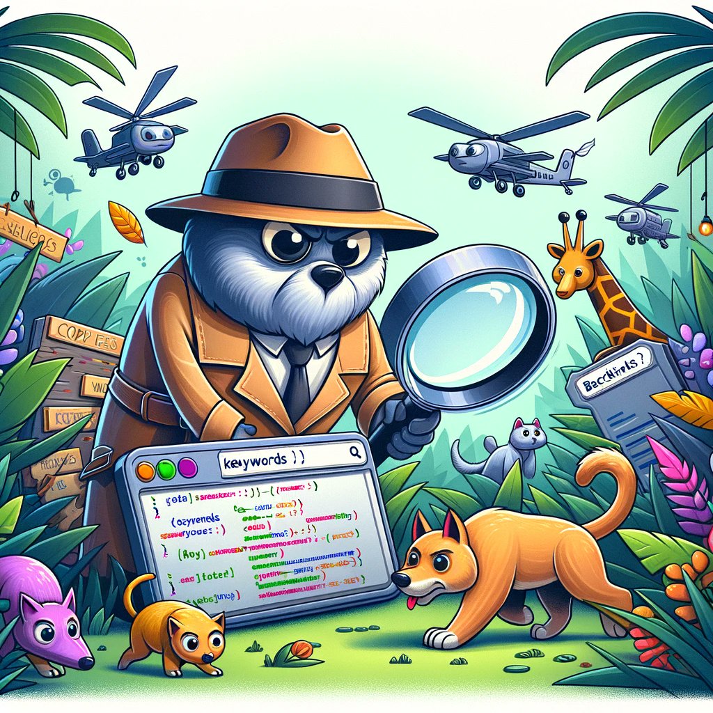 Hunting for SEO gold in the digital jungle! 🕵️‍♂️🔍 Join the detective on a wild adventure through web pages, where even the animals are made of code! #SEOAdventure #DigitalDetective #WebJungle #SearchForSuccess #SEOBestPractices #TechHumor