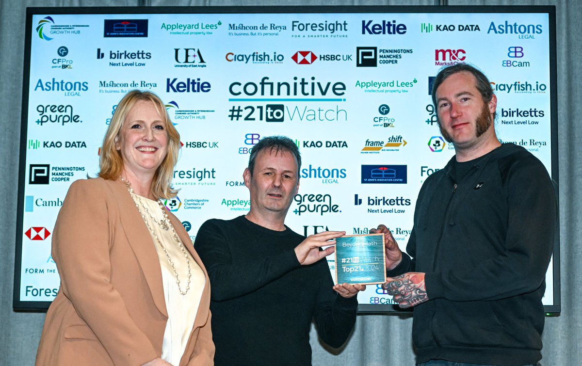 We are proud to be a @cofinitive #21toWatch Top21.2024 award winner! The #21toWatch campaign celebrates game-changing and trailblazing People, Companies and ‘Things’ at the cutting edge of innovation and entrepreneurship in Cambridgeshire and across the East of England. #ai #cfd